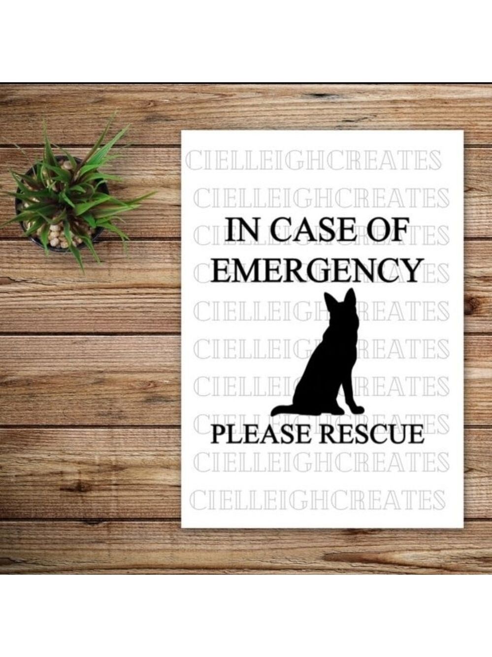 *2 for $20* In Case of Emergency Please Rescue German Shepherd vinyl decal